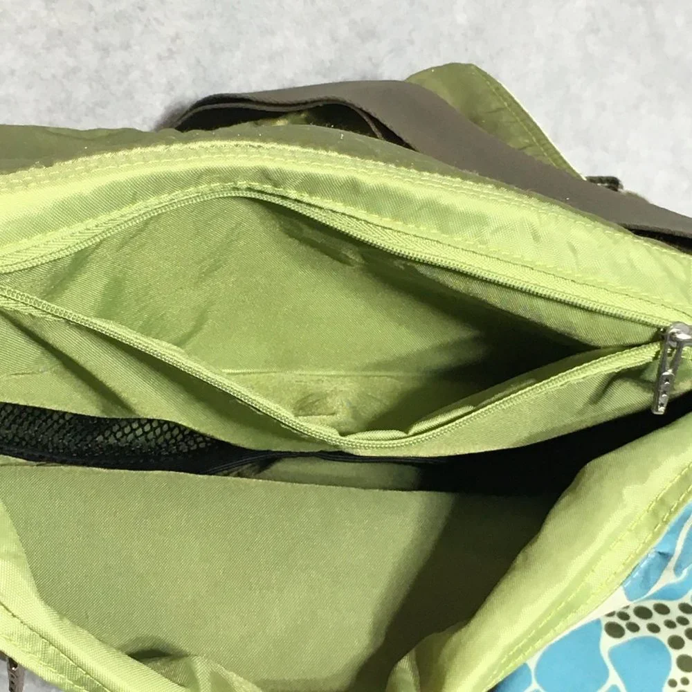 Ju Ju Be Diaper Bag Changing Pad Crossbody Strap Green Blue Marvelous Mums - Picture 9 of 14